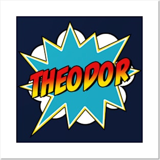 Boys Theodor Name Superhero Comic Book Posters and Art